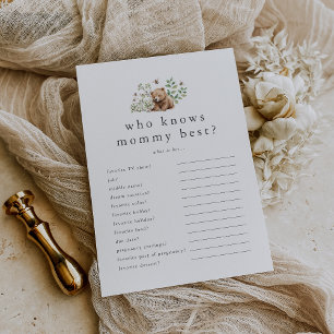 HANNAH Wie kent Mama Beste Baby shower Game Kaart