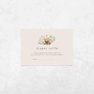 HANNAH  Woodland Baby shower Luier Raffle Informatiekaartje