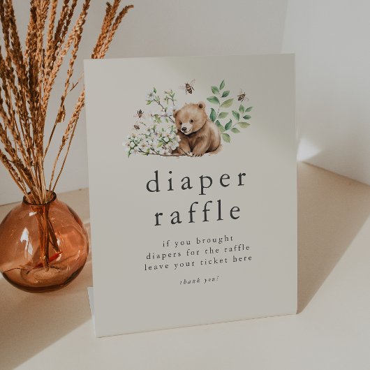 HANNAH Woodland Baby shower Luier Raffle Reclamebord Met Voetstuk