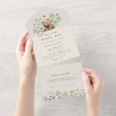 HANNAH  Woodland Luier Raffle Baby shower All In One Uitnodiging (Afscheurbaar)