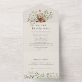 HANNAH  Woodland Luier Raffle Baby shower All In One Uitnodiging (Binnen)