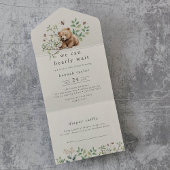 HANNAH Woodland Luier Raffle Baby shower All In One Uitnodiging