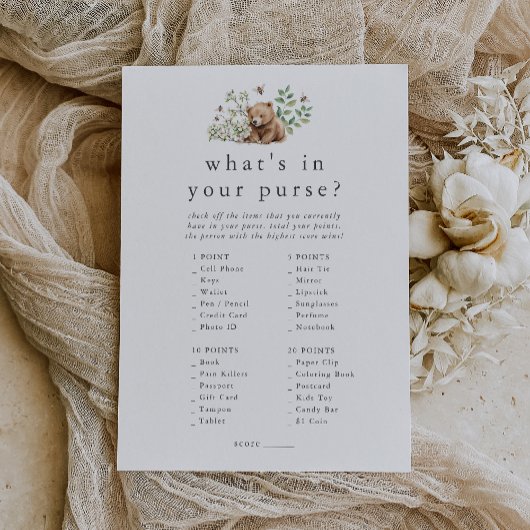 HANNAH Woodland Wat zit er in je tas spel Kaart