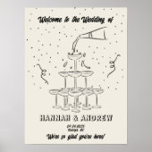 Hannah's Welcome Wedding Champagne toren Poster (Voorkant)