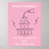 Hannah's Welcome Wedding Champagne toren Poster (Voorkant)