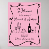 Hannah's Welkom Trouwtafellandschap Poster (Voorkant)