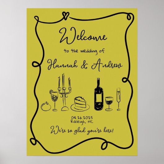 Hannah's Welkom Trouwtafellandschap Poster (Voorkant)