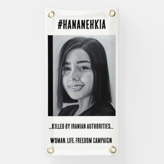 #Hannanehkia, Vrouw, Leven, Vrijheidcampagne Spandoek (Verticaal)
