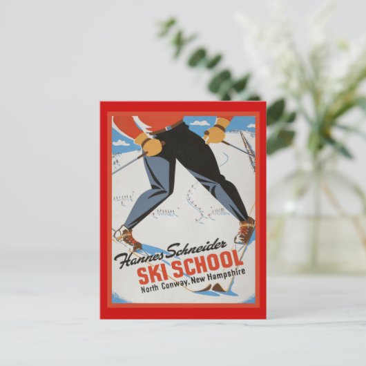 Hannes Schneider Ski School Briefkaart (Staand voorkant)