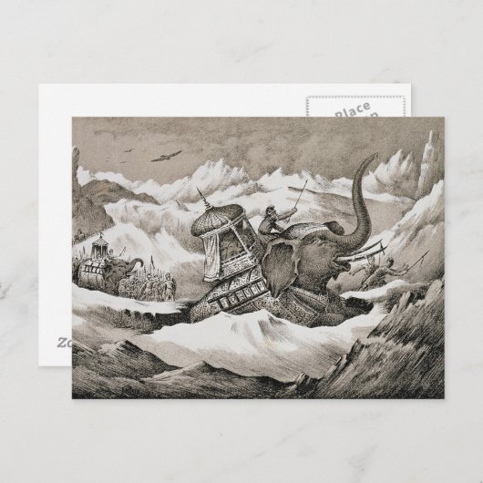 Hannibal (247-c.183 BC) en zijn oorlogsolifanten k Briefkaart (Voorkant / Achterkant)