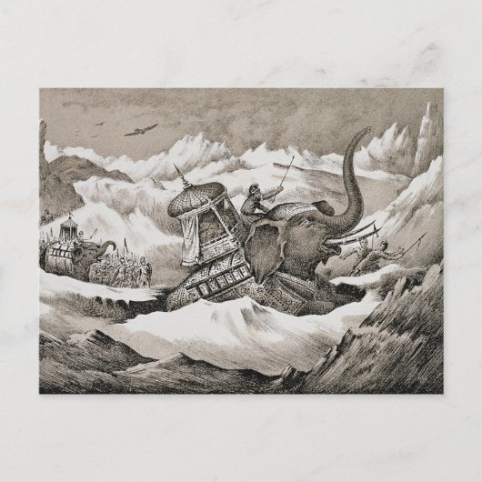 Hannibal (247-c.183 BC) en zijn oorlogsolifanten k Briefkaart (Voorkant)
