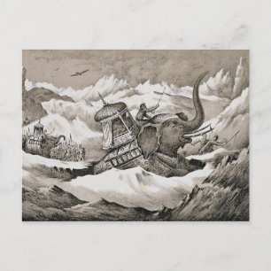 Hannibal (247-c.183 BC) en zijn oorlogsolifanten k Briefkaart