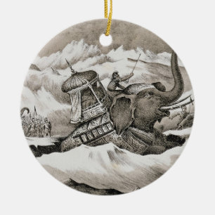 Hannibal (247-c.183 BC) en zijn oorlogsolifanten k Keramisch Ornament