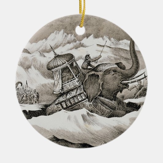 Hannibal (247-c.183 BC) en zijn oorlogsolifanten k Keramisch Ornament (Voorkant)