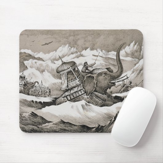 Hannibal (247-c.183 BC) en zijn oorlogsolifanten k Muismat (Met muis)
