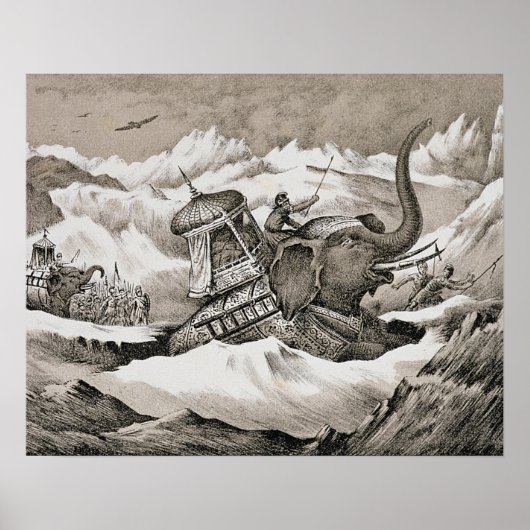 Hannibal (247-c.183 BC) en zijn oorlogsolifanten k Poster (Voorkant)