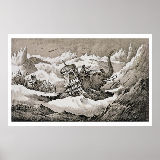 Hannibal (247-c.183 BC) en zijn oorlogsolifanten k Poster (Voorkant)