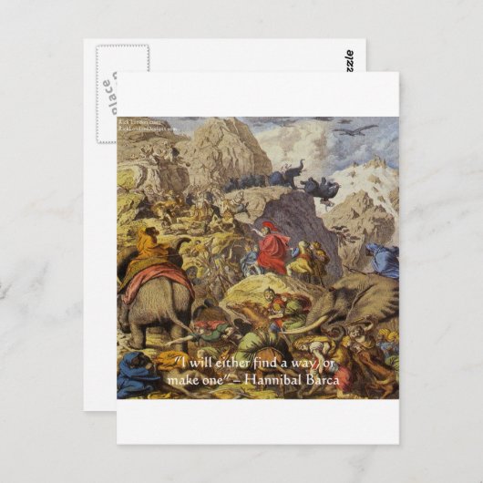 Hannibal Barca & Army & Citaten en Kaarten (Voorkant / Achterkant)