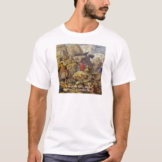 Hannibal Barca & Army & Citaten en Kaarten T-shirt (Voorkant)