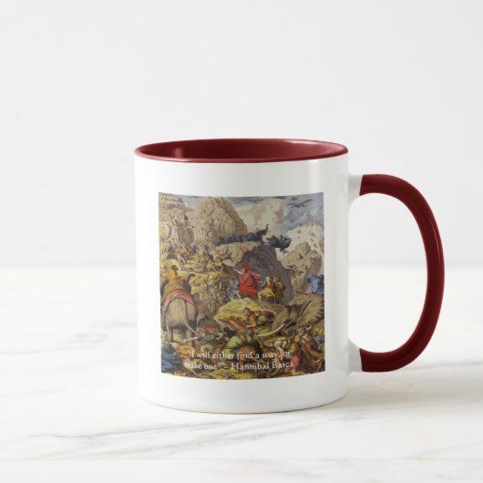 Hannibal Barca & Leger & Citaat Geschenken & Kaart Mok (Rechts)