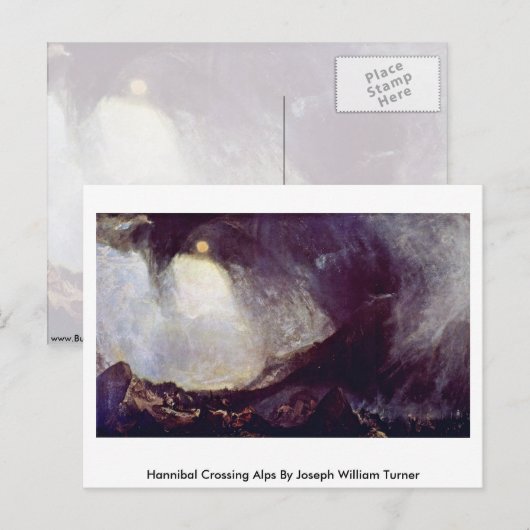 Hannibal Crossing Alpen van Joseph William Turner Briefkaart (Voorkant / Achterkant)