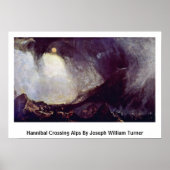 Hannibal Crossing Alpen van Joseph William Turner Poster (Voorkant)