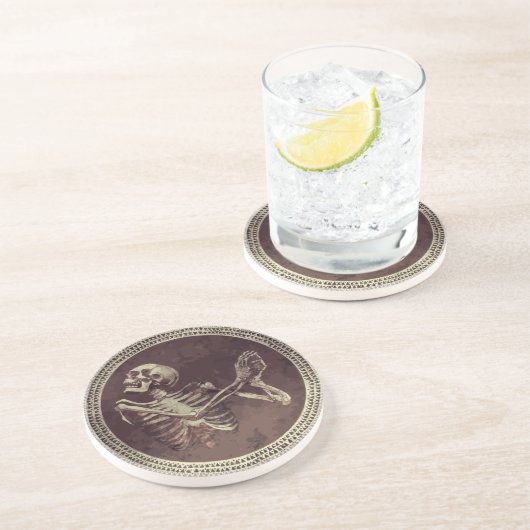 Hannibal Full Ringed Dancing Skull Zandsteen Onderzetter (Zijkant)