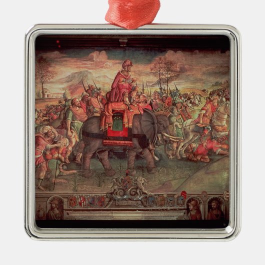 Hannibal kruising van de Alpen Metalen Ornament (Voorkant)