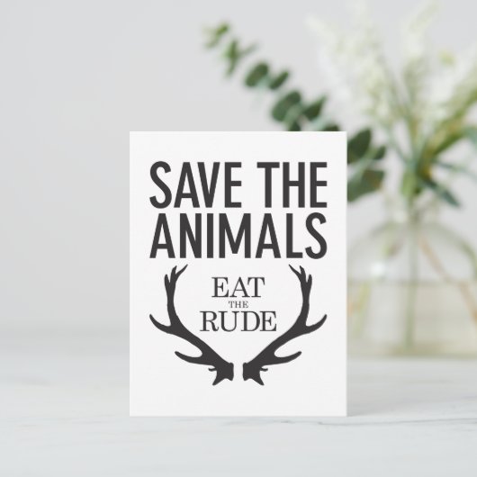 Hannibal Lecter - Eat the Rude (Save the Animals) Briefkaart (Staand voorkant)