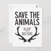 Hannibal Lecter - Eat the Rude (Save the Animals) Briefkaart (Voorkant / Achterkant)