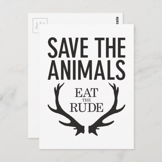Hannibal Lecter - Eat the Rude (Save the Animals) Briefkaart (Voorkant / Achterkant)