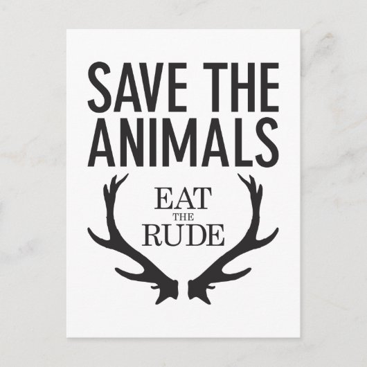 Hannibal Lecter - Eat the Rude (Save the Animals) Briefkaart (Voorkant)
