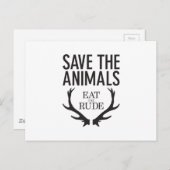 Hannibal Lecter - Eat the Rude (Save the Animals) Briefkaart (Voorkant / Achterkant)