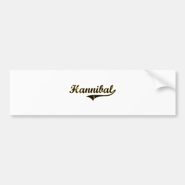 Hannibal Missouri Klassiek Ontwerp Bumpersticker (Voorkant)
