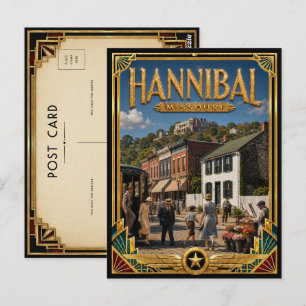 Hannibal Missouri Vintage Art Deco Gouden Tijdperk Briefkaart