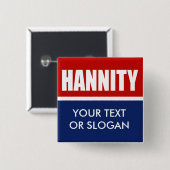HANNITY 2012 VIERKANTE BUTTON 5,1 CM (Voorkant /achterkant)
