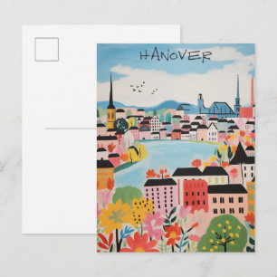 Hannover Duitsland Reizen Stad Schilderen Esthetis Briefkaart
