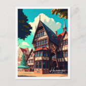 Hannover Duitsland vintage reisillustratie Briefkaart (Voorkant)