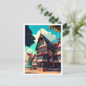 Hannover Duitsland vintage reisillustratie Briefkaart (Staand voorkant)