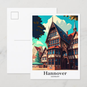Hannover Duitsland Vintage Travel Illustration Briefkaart