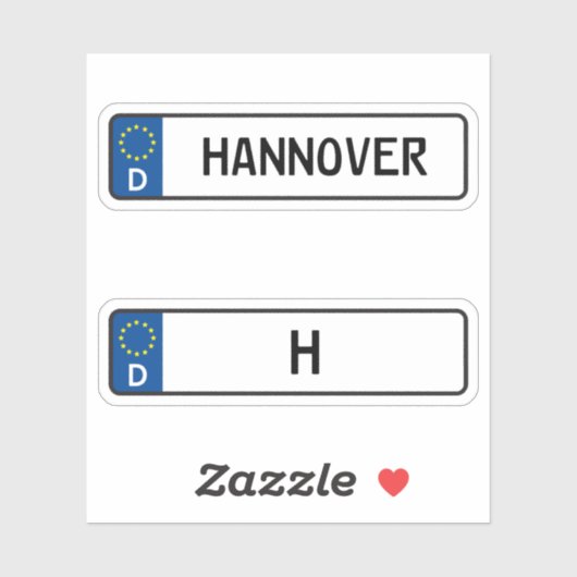 Hannover kennzeichen, German Car License Bord Sticker (Vel)