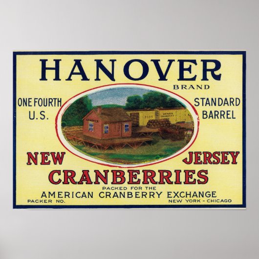 Hannover merk Cranberry Label Poster (Voorkant)