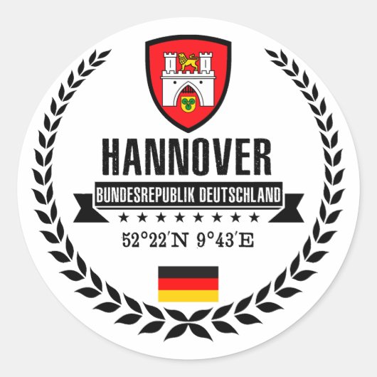 Hannover Ronde Sticker (Voorkant)