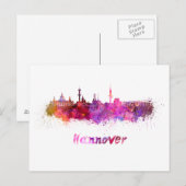 Hannover skyline in waterverf briefkaart (Voorkant / Achterkant)