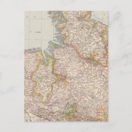 Hannover, Sleeswijk-Holstein, Kaart Noord-Duitslan (Voorkant)