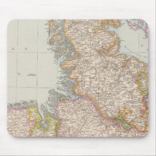 Hannover, Sleeswijk-Holstein, Kaart Noord-Duitslan Muismat