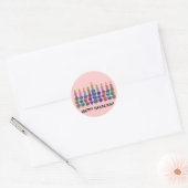 Hannukah Flower Menorah Ronde Sticker (Envelop)