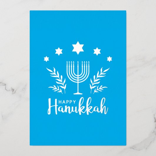 Hannukah folie feestdagenkaart (Voorkant)
