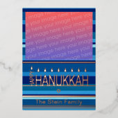 Hannukah-fotokaart Folie Feestdagenkaart (Voorkant)