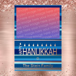 Hannukah-fotokaart Folie Feestdagenkaart<br><div class="desc">.Viel acht dagen en acht nachten van het festival van Lichten met Hanoekakaarten en geschenken. Het festival van de lichten is hier. Licht de menorah aan, speel met het droesdel en feast op latkes en sufganiyots. Viel de geest van Hanukkah met vrienden, familie en geliefden om hen Happy Hanukkah te...</div>